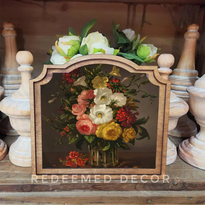 Provincial Vintage Dark Floral Framed Art