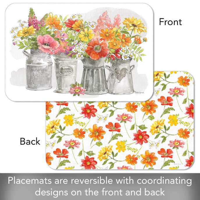 Farmhouse Floral Reversible Plastic Placemat
