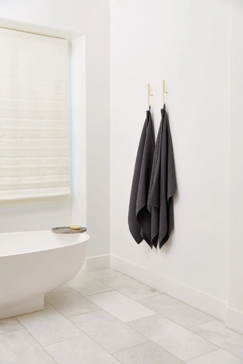 Geometry Waffle Bath Towel - CHARCOAL