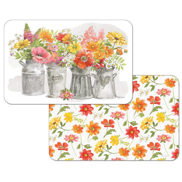 Farmhouse Floral Reversible Plastic Placemat
