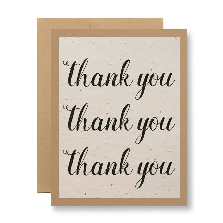 Plantable Greeting Card-...thank you (three times)