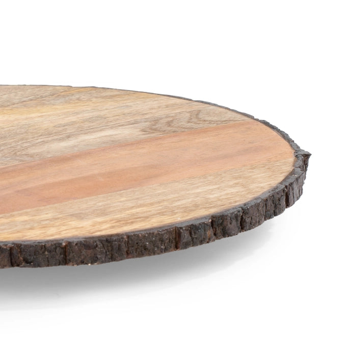 Limited Edition Mango Wood Lazy Susan w/ Bark Edges