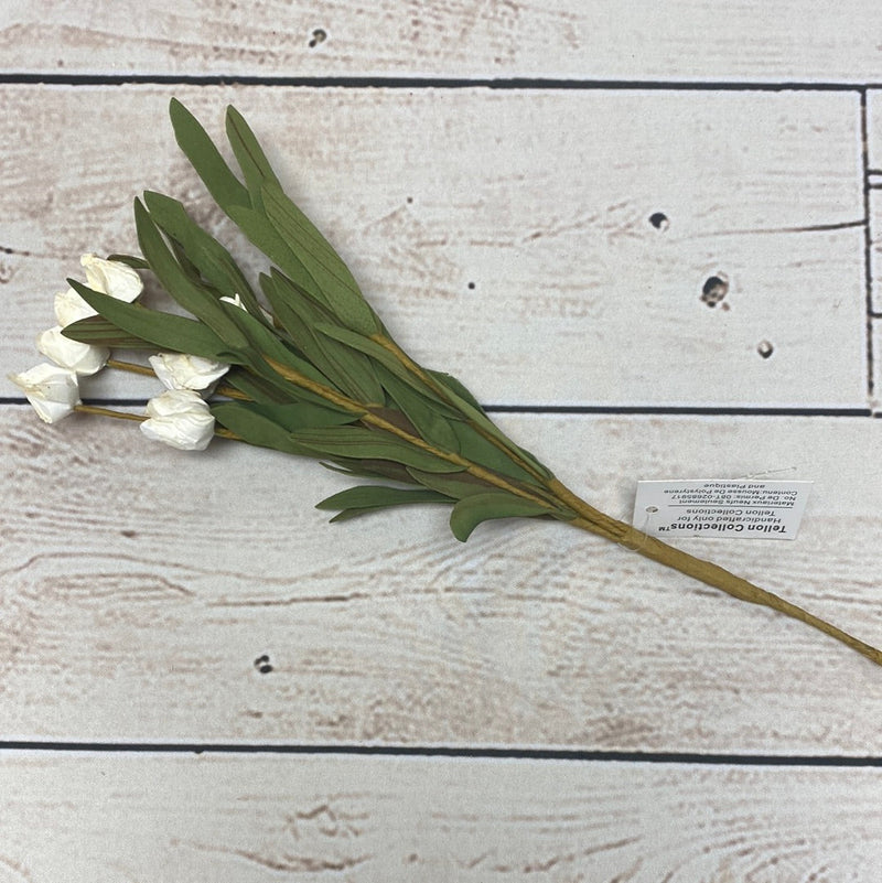 11" Cream Floral Bush
