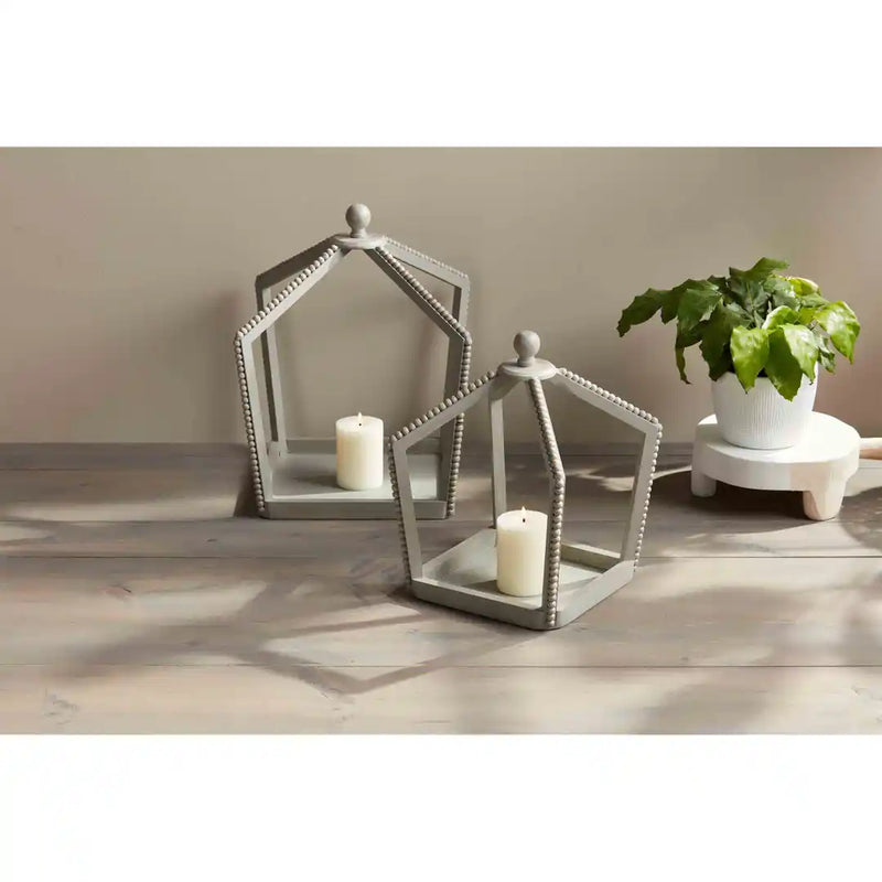 Gray Beaded Lantern