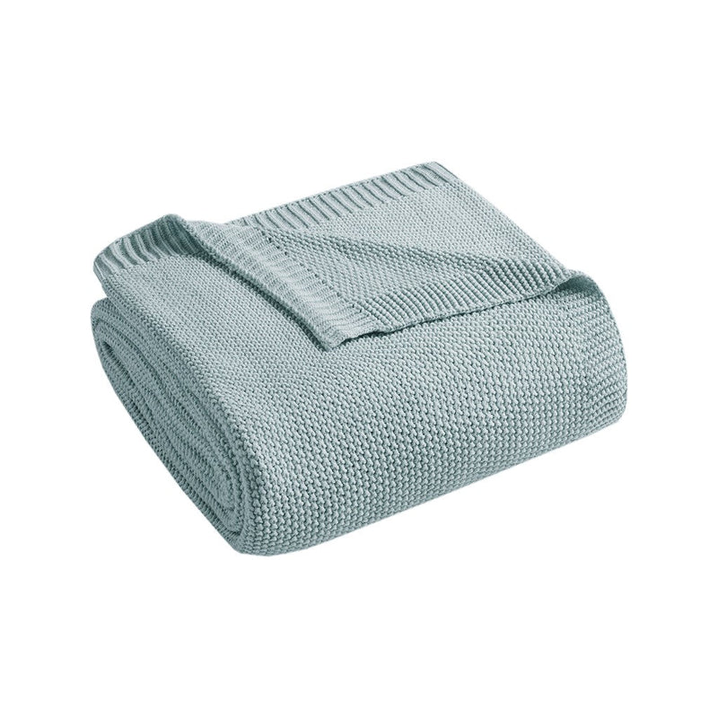 Bree Knit Blanket-Light Blue