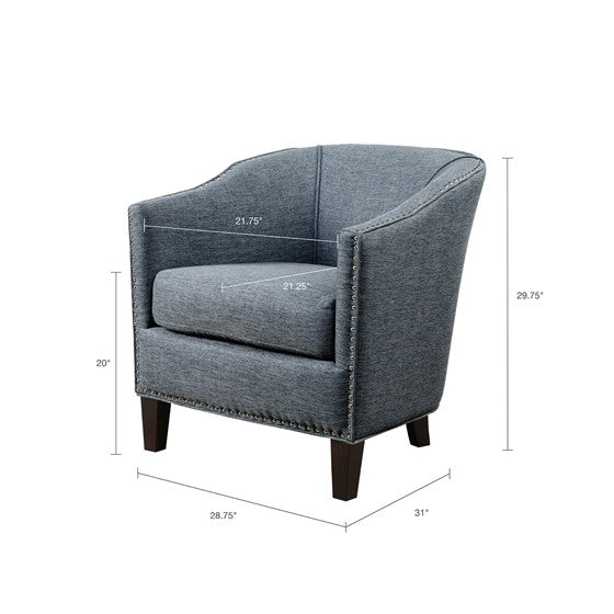Fremont Barrel Arm Chair-Slate Blue