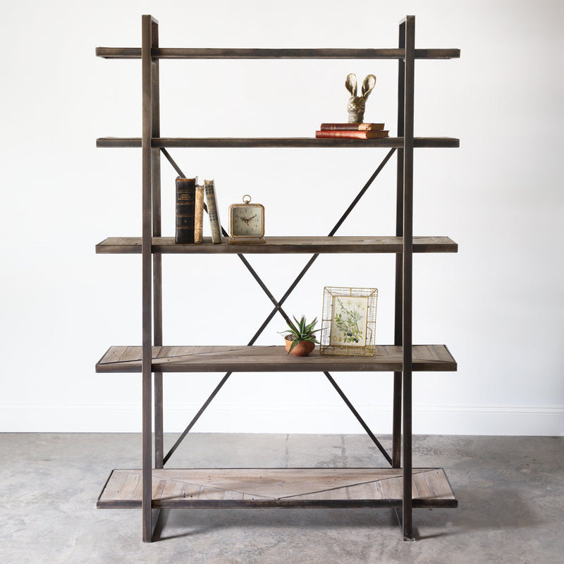 Industrial Wood "X" Shelves