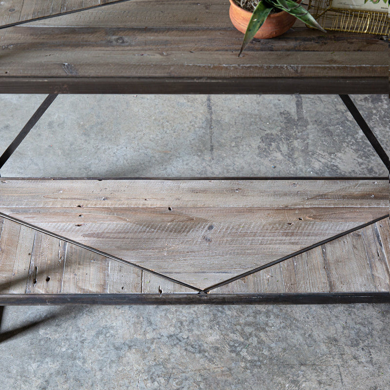 Industrial Wood "X" Shelves
