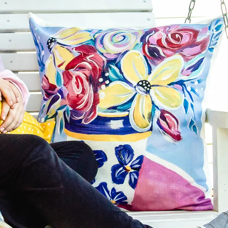 Floral "Lil Big Flowers" Pillow