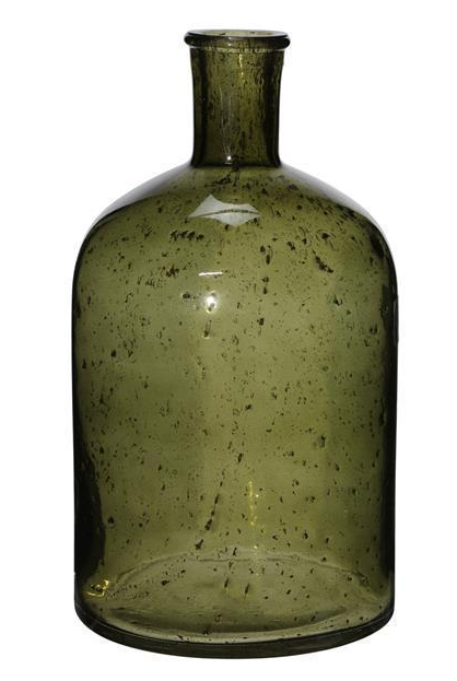 Pebbled Glass Bottle Vase