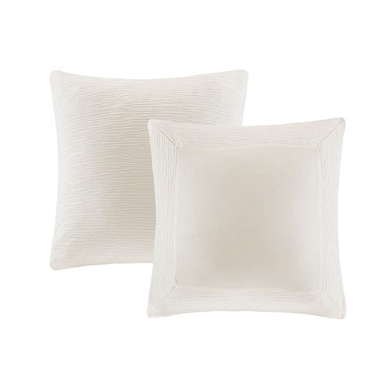 Hanae Cotton Blend Yarn Dyed Euro Sham-White