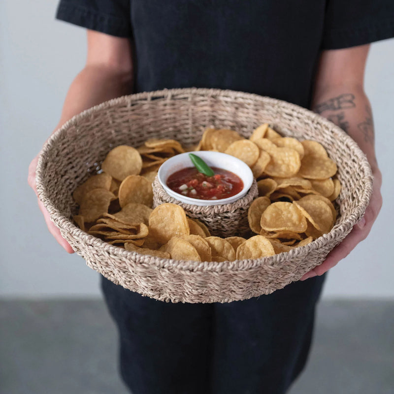 Chip and Dip Basket with Ceramic Bowl