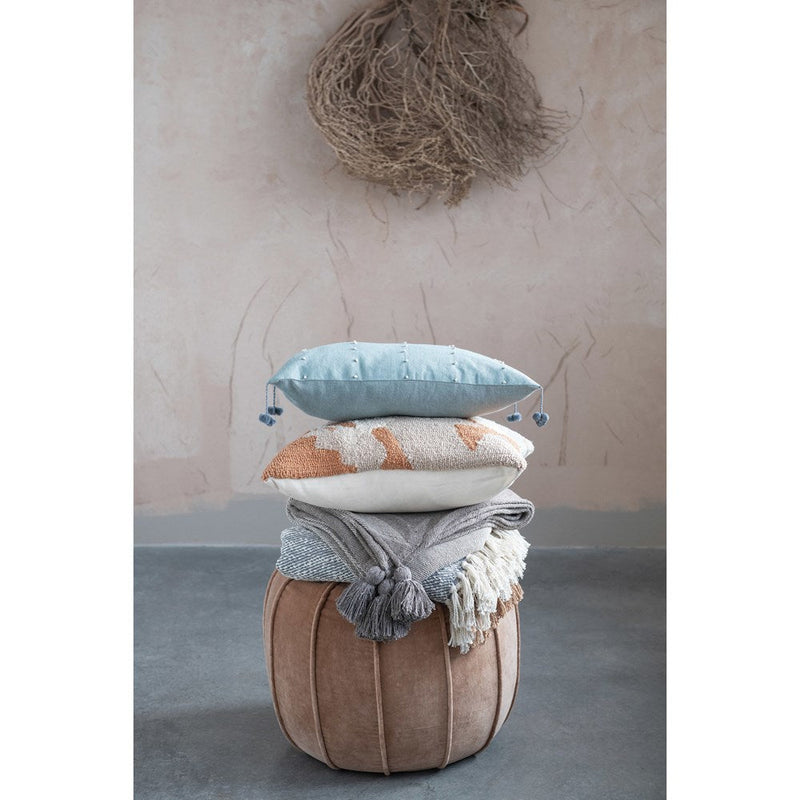 Cotton Velvet Pouf