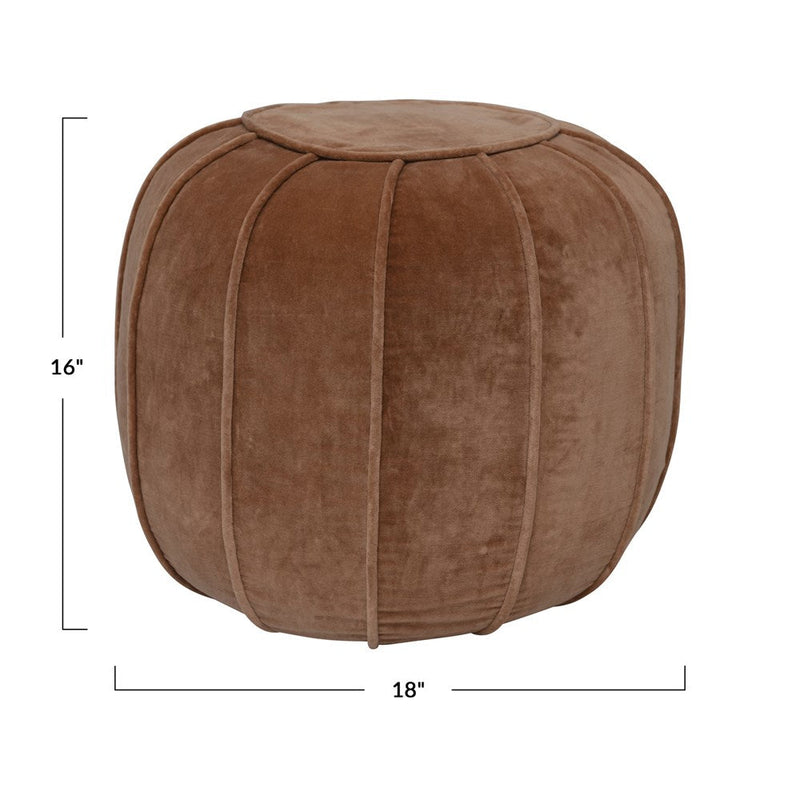 Cotton Velvet Pouf